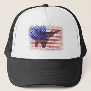 American Flag Aeroplane Patriotic Air Force War P Trucker Hat