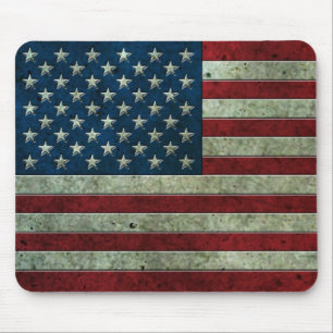 American Flag Aged Steel Effect Mouse Mat