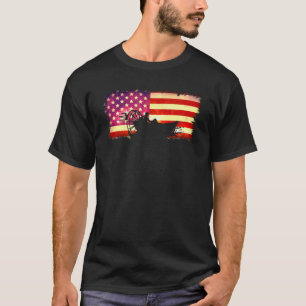 American Flag Airboat Captain Racing Tour America T-Shirt