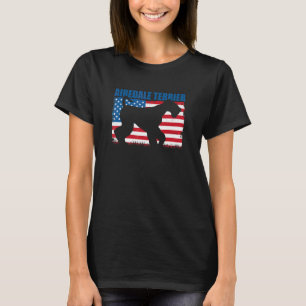 American Flag Airedale Terrier T-Shirt