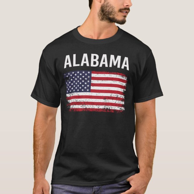 American Flag Alabama T-Shirt (Front)
