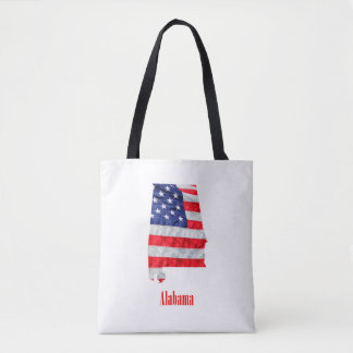 American Flag Alabama United States Tote Bag