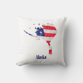 American Flag Alaska United States Cushion