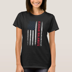 American Flag Alaskan Malamute T-Shirt