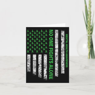 American Flag Alone Mental Health Awareness Nobody Card