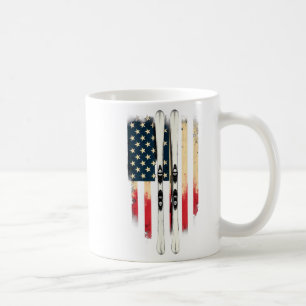 American Flag Alpine Skiing Skier _1 Coffee Mug