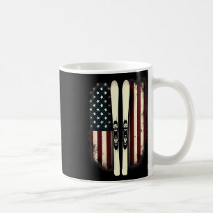 American Flag Alpine Skiing Skier 3 Coffee Mug