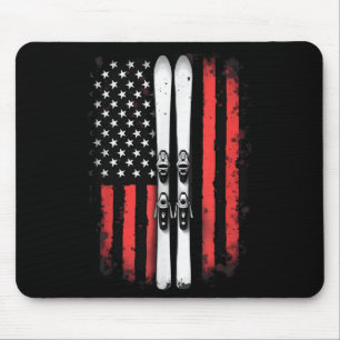 American Flag Alpine Skiing Skier _5 Mouse Mat