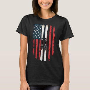 American Flag Alpine Skiing Skier _6 T-Shirt