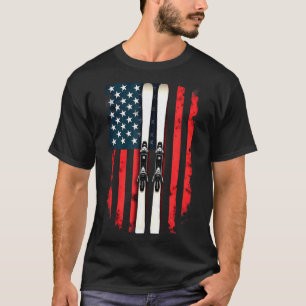 American flag alpine skiing skier American flag al T-Shirt