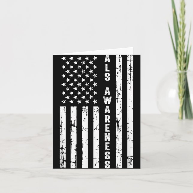 American Flag Als Awareness Month May  Card (Front)