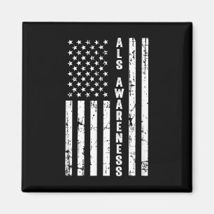 American Flag Als Awareness Month May  Magnet