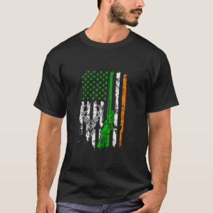 American Flag America Patriot Hunting Hunter Long T-Shirt