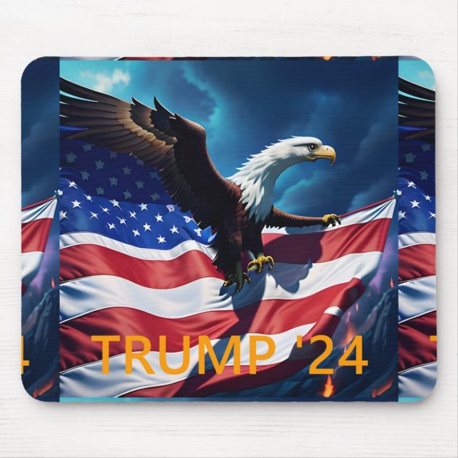 American Flag American Eagle TRUMP 2024 Mouse Mat (Front)