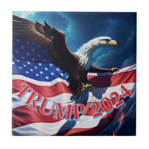 American Flag American Eagle TRUMP 2024 Tile