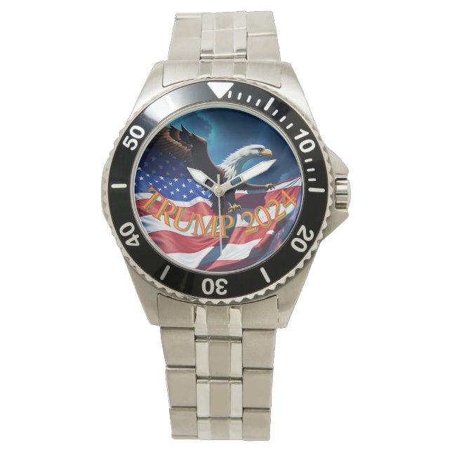 American Flag American Eagle TRUMP 2024 Watch (Front)
