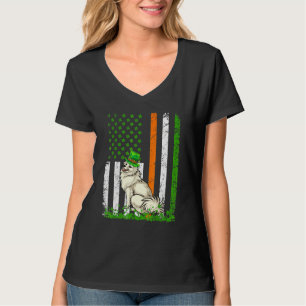 American Flag American Eskimo Dog Dog St Patricks T-Shirt