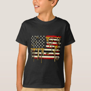 American Flag & Honeybee Patriotic Beekeeper B T-Shirt