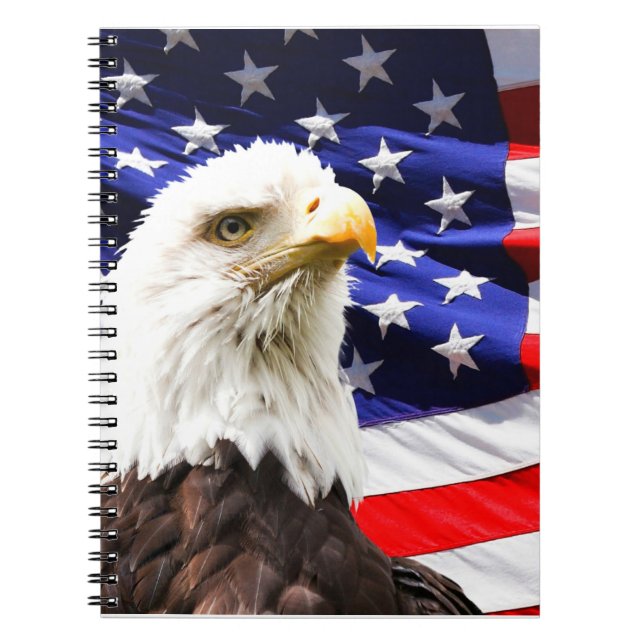 American Flag and Bald Eagle Notebook (Front)