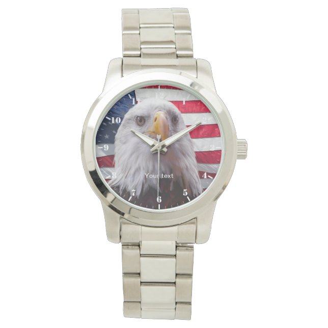 American Flag and Bald Eagle Patriotic   Watch (Front)