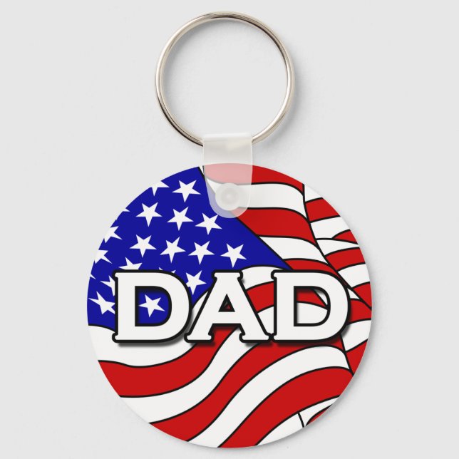 American Flag and Dad Keychain (Front)