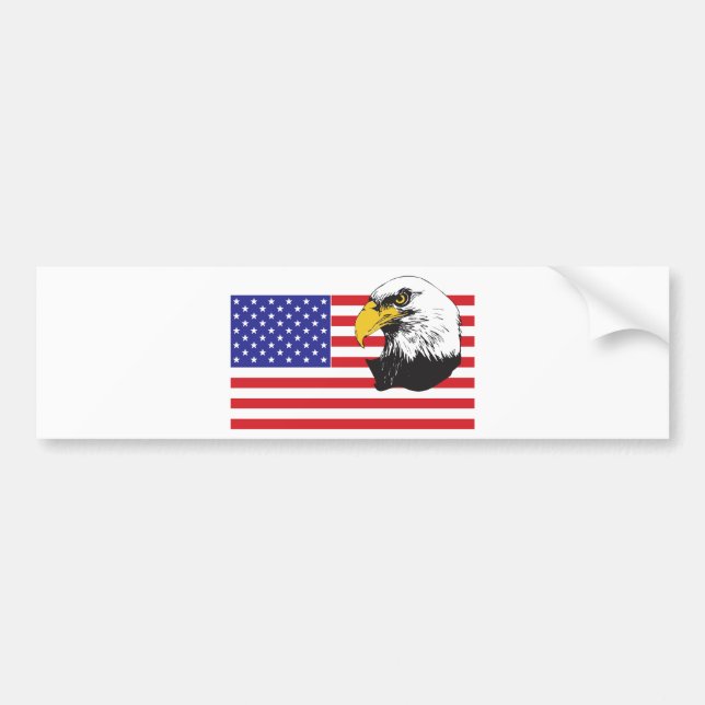 American Flag and Eagle Bumper Sticker (Front)