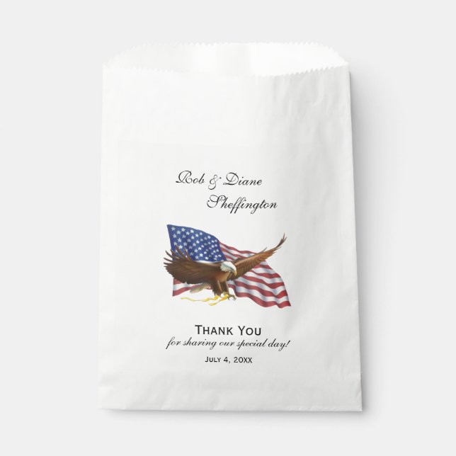 American Flag and Eagle Favour Bag (Front)