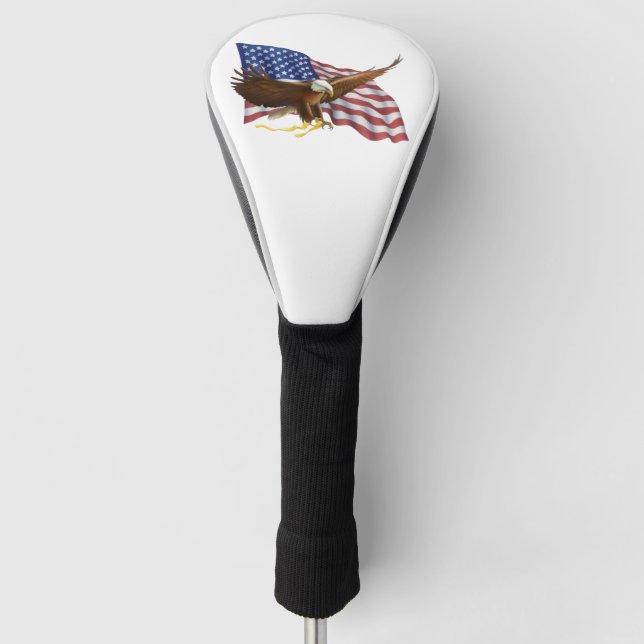 American Flag and Eagle Golf Head Cover (Front)