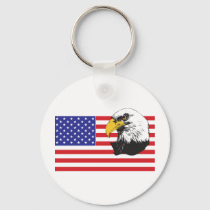 American Flag and Eagle Key Ring