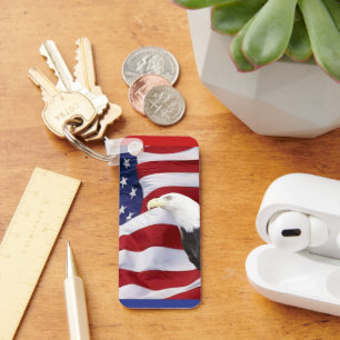 American Flag and Eagle Key Ring