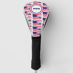 American Flag and Eagle Monogram Golf Head Cover