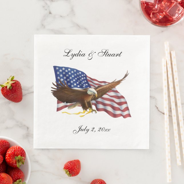 American Flag and Eagle Napkin (Insitu)