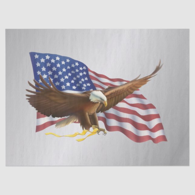 American Flag and Eagle Silver Tissue Paper (Front)