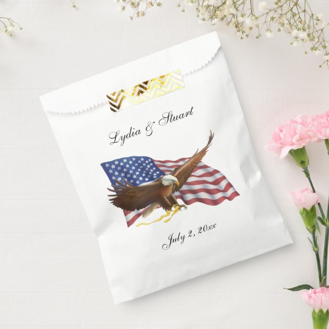 American Flag and Eagle Wedding Favour Bags (Sealed)