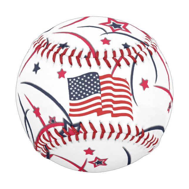 American Flag and Fireworks Baseball (Back)