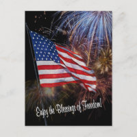 American Flag And Fireworks Design