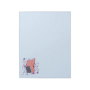 American Flag and Fireworks Notepad