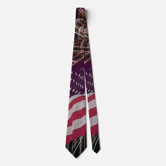 American Flag and Fireworks Tie (Front)