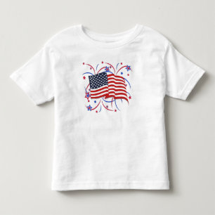 American Flag and Fireworks  Toddler T-Shirt