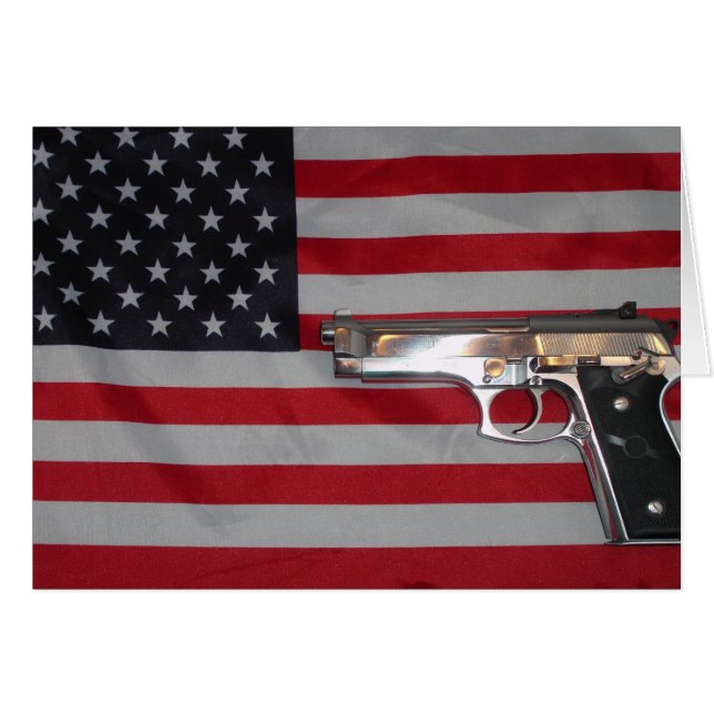 American Flag and Gun Card (Front Horizontal)