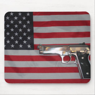American Flag and Gun Mousepad