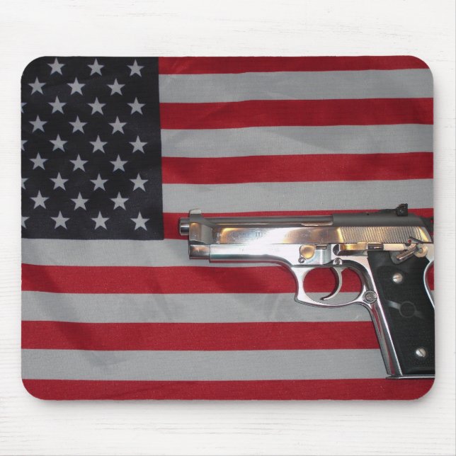 American Flag and Gun Mousepad (Front)