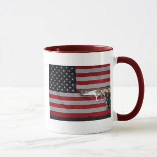 American Flag and Gun Mug
