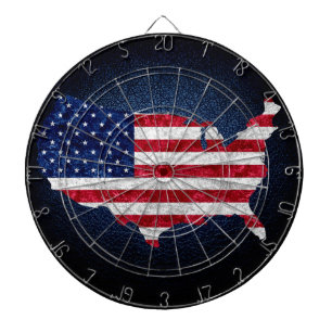 American Flag and Map Dartboard