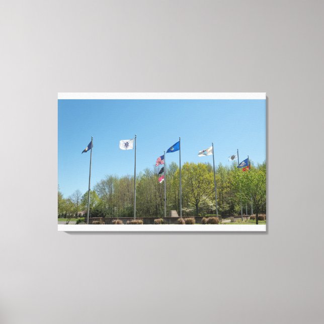 American flag and other local flags canvas print (Front)