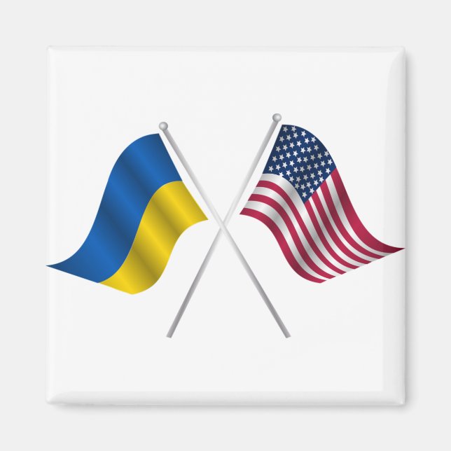 American flag and Ukrainian flag Magnet (Front)