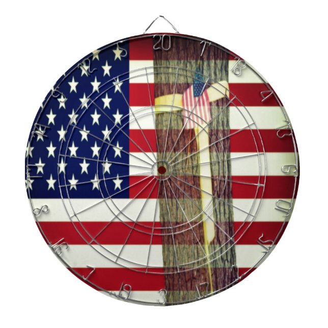 American Flag and Yellow Ribbon Dartboard (Front)