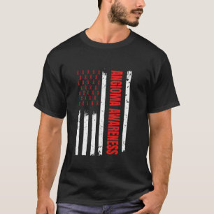 American Flag Angioma Awareness Red Ribbons USA T-Shirt