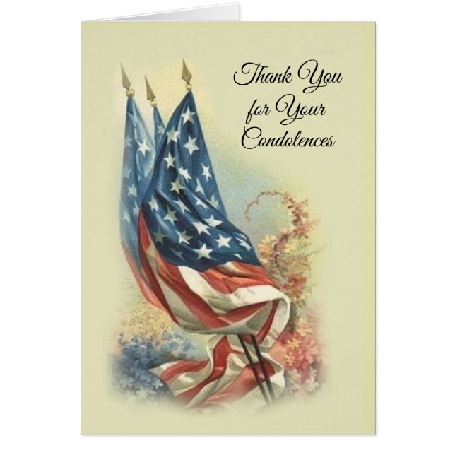 American Flag Appreciation Condolence Thank You (Front)