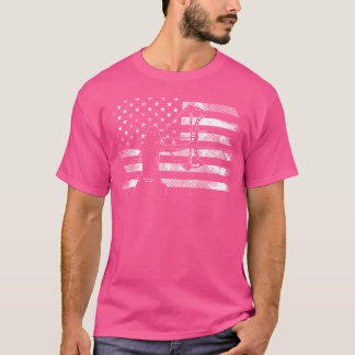 American Flag Archer Girl Archery Bow Hunting Usa  T-Shirt
